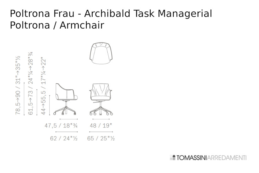 Poltrona Archibald Task Managerial bordeaux (Offerta Expo) Poltrona Frau - 7