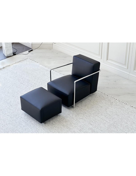 Poltrona A.B.C. nera e pouf (Offerta Expo) Flexform - 1
