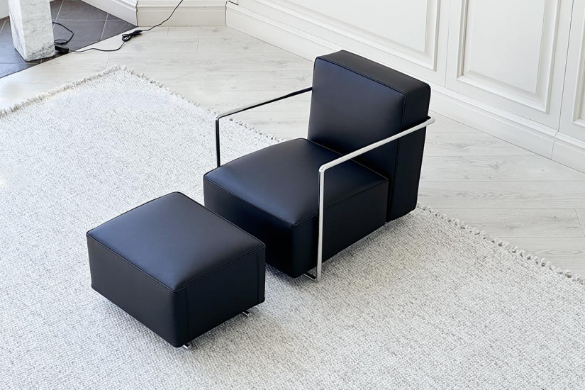 Poltrona A.B.C. nera e pouf (Offerta Expo) Flexform - 1
