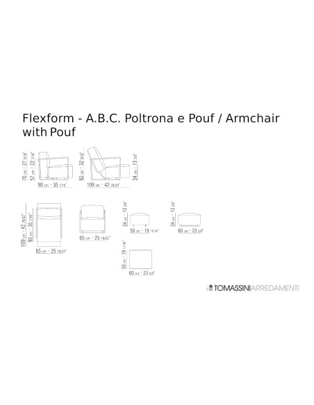 A.B.C. Black Armchair with Pouf (Expo Offer) Flexform - 8