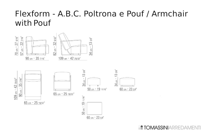 Poltrona A.B.C. nera e pouf (Offerta Expo) Flexform - 8