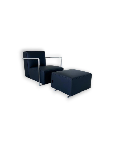 Poltrona A.B.C. nera e pouf (Offerta Expo) Flexform - 7