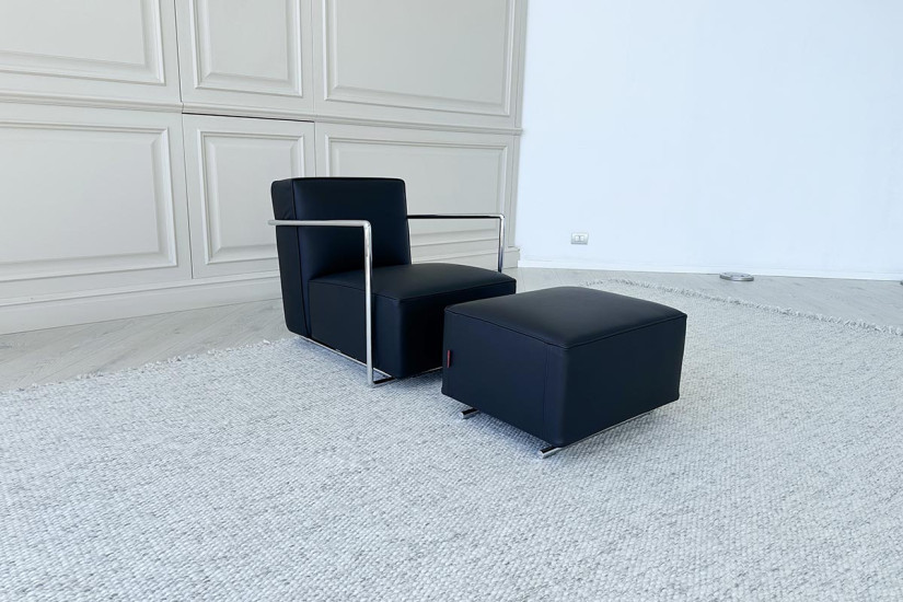Fauteuil A.B.C. noir et pouf (Offre Expo) Flexform - 4
