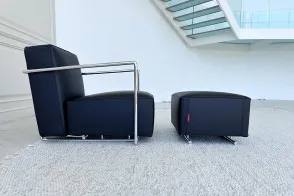 Poltrona A.B.C. nera e pouf (Offerta Expo) Flexform - 7 2