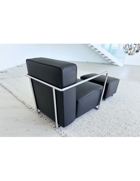 Poltrona A.B.C. nera e pouf (Offerta Expo) Flexform - 6