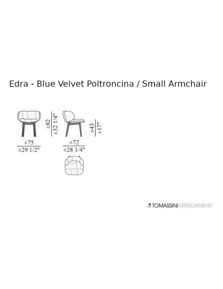 Poltroncina Blue Velvet Edra - 7