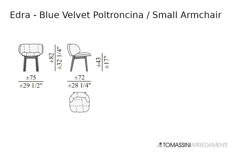 Poltroncina Blue Velvet Edra - 7