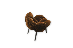 Fauteuil en velours bleu Edra - 1 2