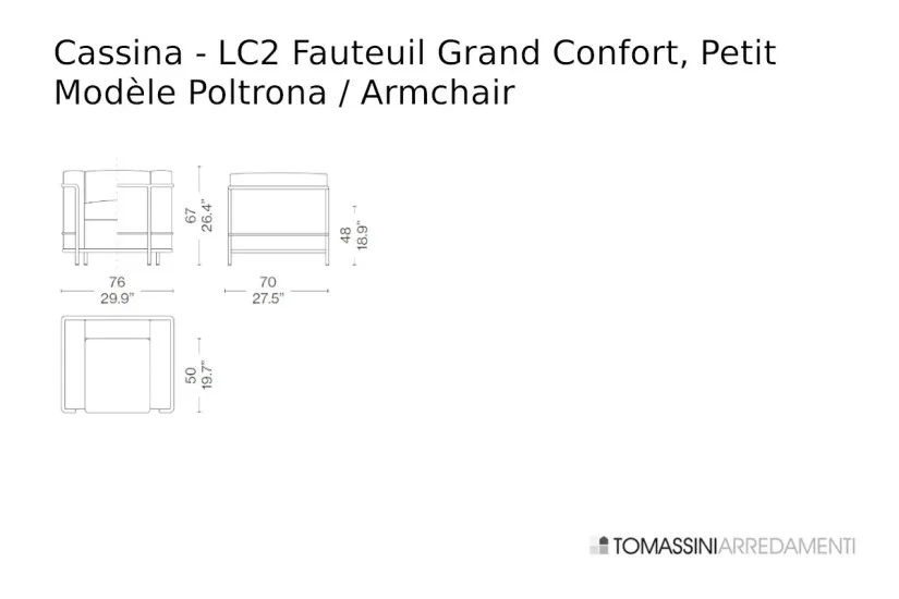LC2 Fauteuil Grand Confort, Petit Modèle Armchair Cassina - 5