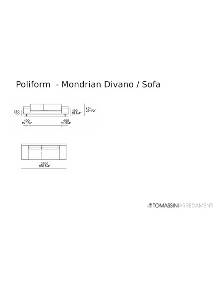 Canapé Mondrian 3 places (Offre Expo) Poliform - 8