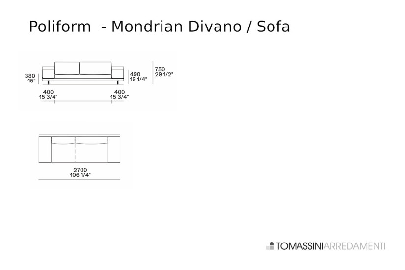Canapé Mondrian 3 places (Offre Expo) Poliform - 8