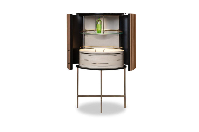 Meuble de Rangement Bar Plissé Baxter | Achats en Ligne