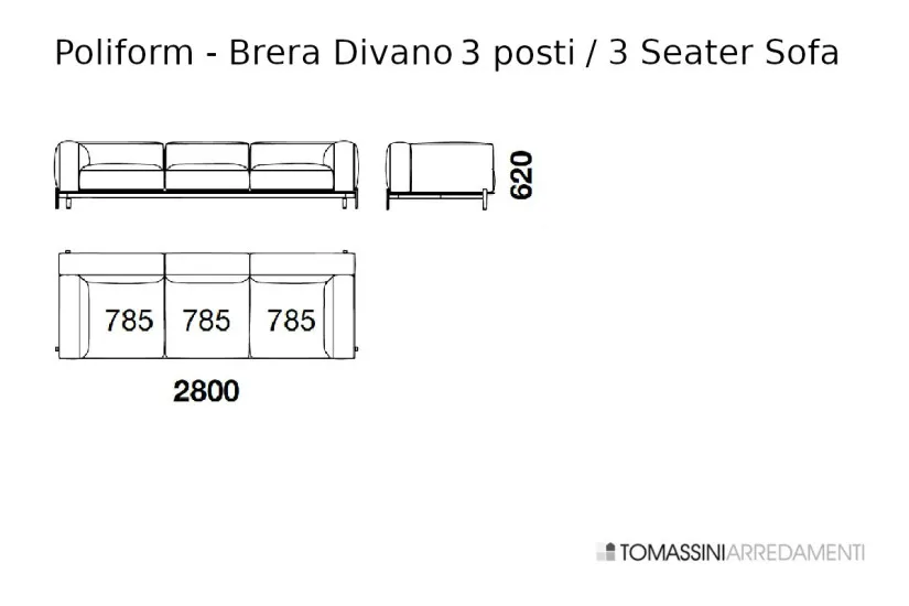 Canapé Brera Poliform | Achats en Ligne