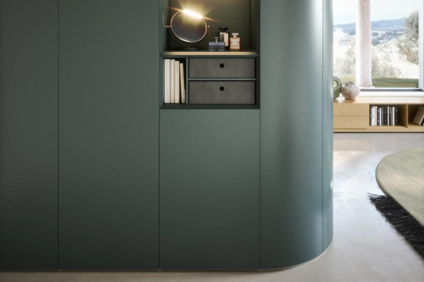 Alfa Curved Hinged Doors Wardrobe Novamobili - 4