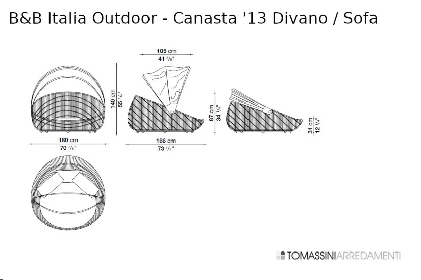 Canasta '13 Round Sofa (Expo Offer) B&B Italia Outdoor - 8