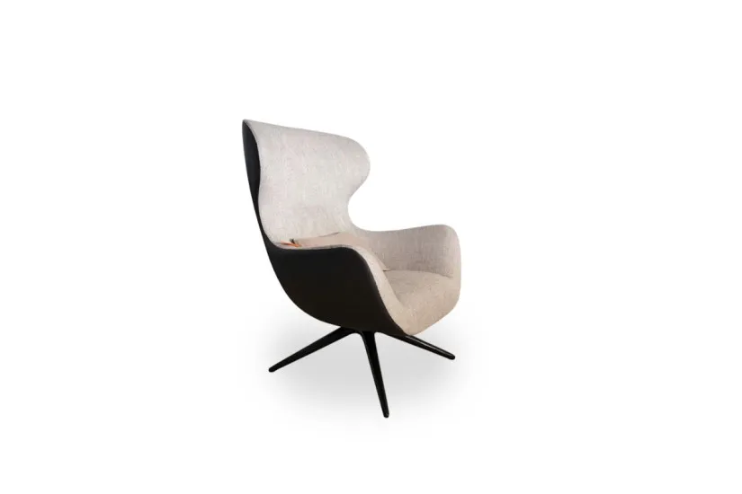 Fauteuil Mad Joker en tissu et cuir (Offre Expo) - Poliform