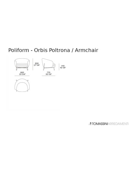 Orbis White Armchair (Expo Offer) Poliform - 8