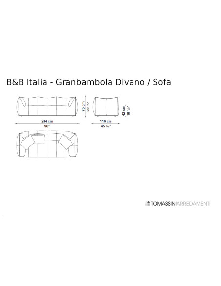 B&B Italia Le Bambole - Granbambola White Fabric Sofa (Expo Offer)