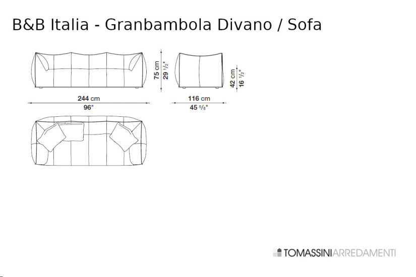 B&B Italia Le Bambole - Granbambola White Fabric Sofa (Expo Offer)