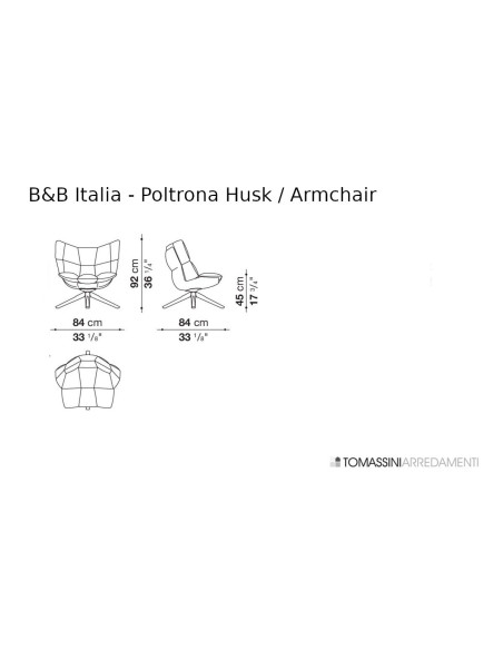 B&B Italia Husk Brown Leather Armchair (Expo Offer)