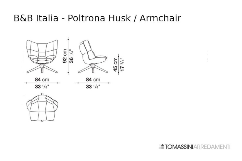 B&B Italia Husk Brown Leather Armchair (Expo Offer)
