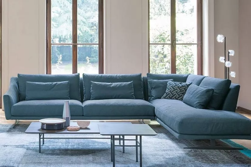 Blaues Sofa aus Stoff Skid von Bonaldo