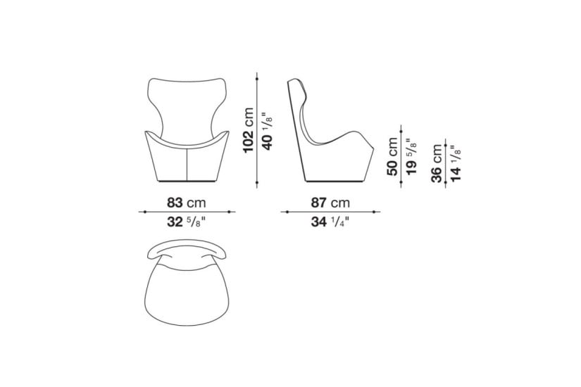 Poltrona Grande Papilio colore viola (Offerta Expo) B&B Italia - 7