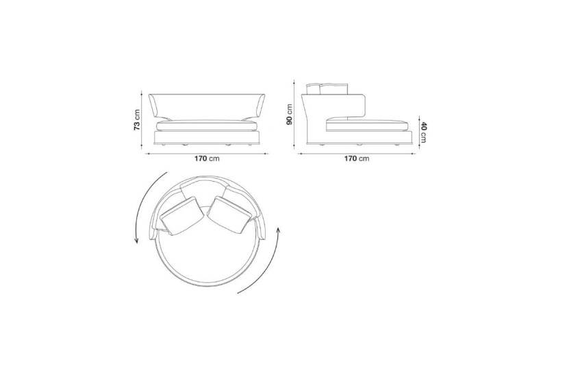 Amoenus Soft Swivel Sofa (Expo Offer)