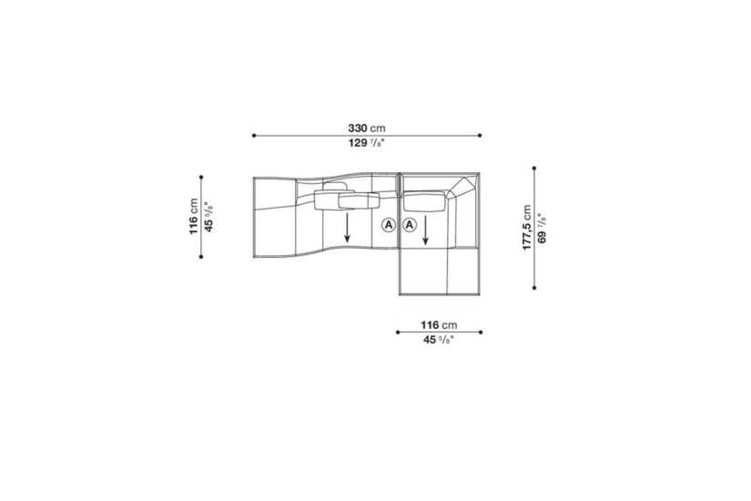 Divano Bend colore antracite (Offerta Expo) B&B Italia - 6