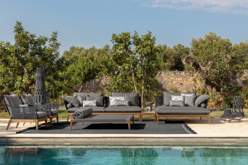 Cruise Teak Outdoor Pouf