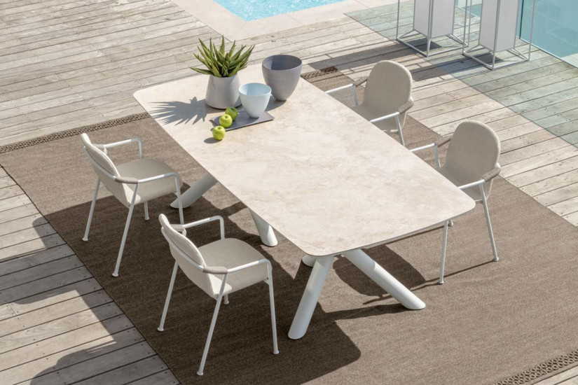 Coral outdoor table