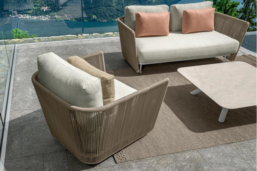 Coral outdoor living armchair