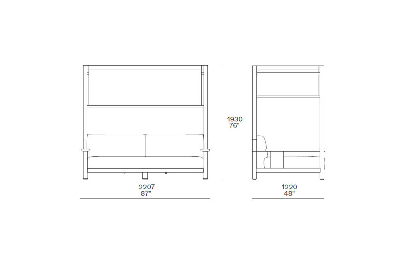 Divano Outdoor Ketch con Baldacchino Poliform - 3