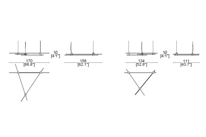 Eitie Triangle Horizontal suspension lamp