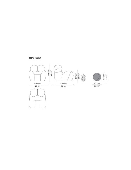 Poltrona Serie Up Compasso d'Oro B&B Italia - 2