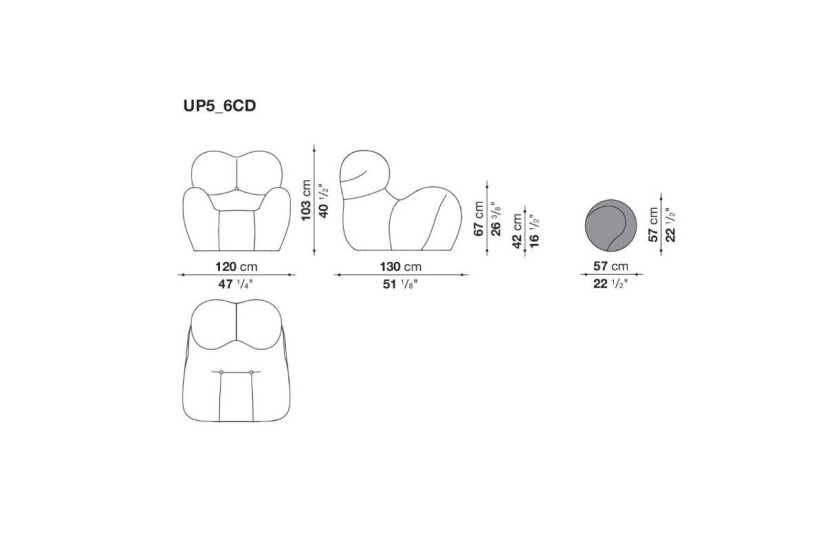 Poltrona Serie Up Compasso d'Oro B&B Italia - 2