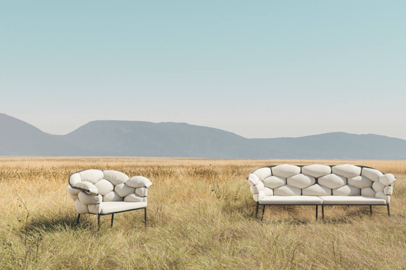 Serpentine Outdoor Small Armchair Ligne Roset - 3