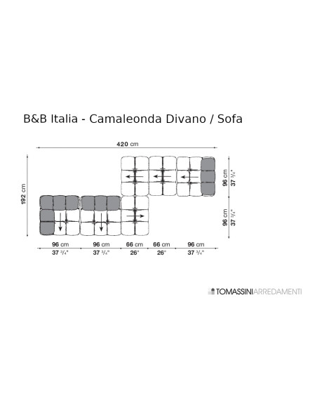 Canapé Camaleonda en tissu orange (Offre Expo) B&B Italia - 7