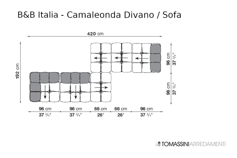 Canapé Camaleonda en tissu orange (Offre Expo) B&B Italia - 7