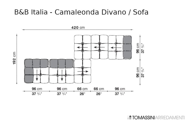 Divano Camaleonda in tessuto arancione (Offerta Expo) B&B Italia - 7