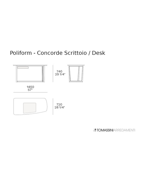 Bureau Concorde en noyer canaletto (Offre Expo) Poliform - 9