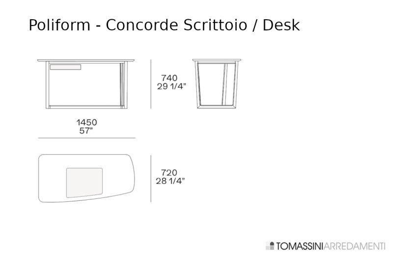 Bureau Concorde en noyer canaletto (Offre Expo) Poliform - 9