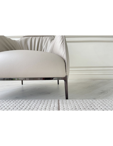 Fauteuil Archibald en cuir rose poudré (Offre Expo) Poltrona Frau - 4