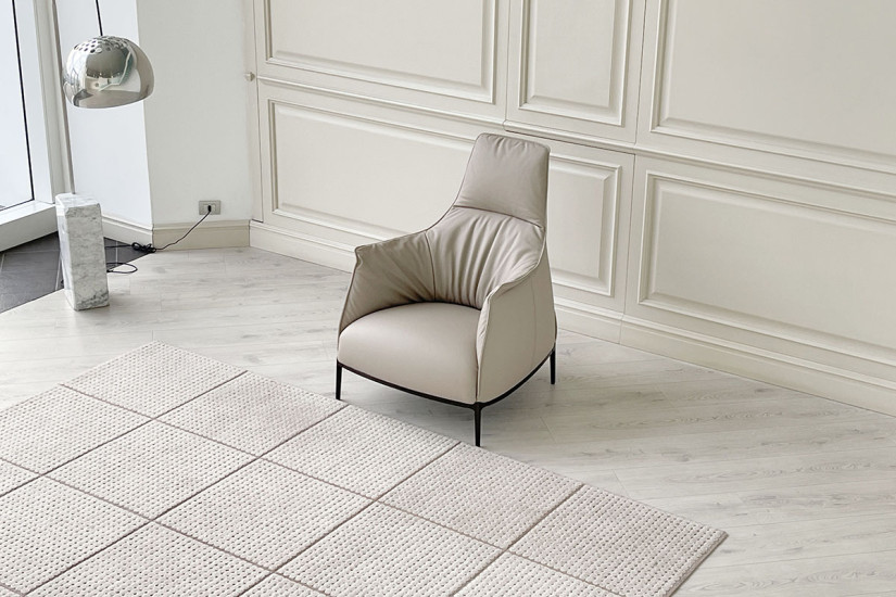 Fauteuil Archibald en cuir taupe (Offre Expo) Poltrona Frau - 6