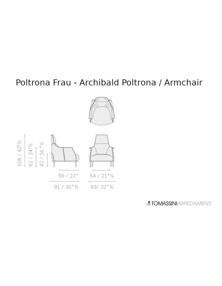 Fauteuil Archibald en cuir rose poudré (Offre Expo) Poltrona Frau - 9