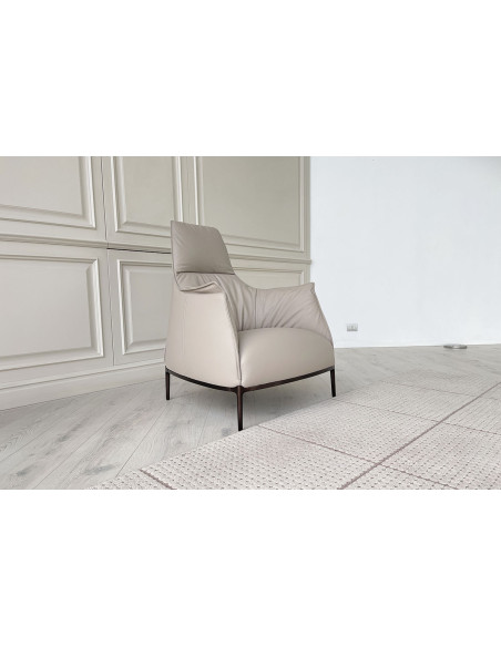 Fauteuil Archibald en cuir rose poudré (Offre Expo) Poltrona Frau - 2
