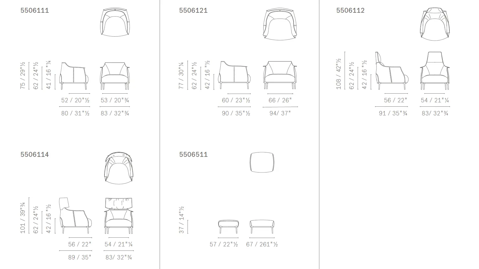 Archibald Armchair dimensions