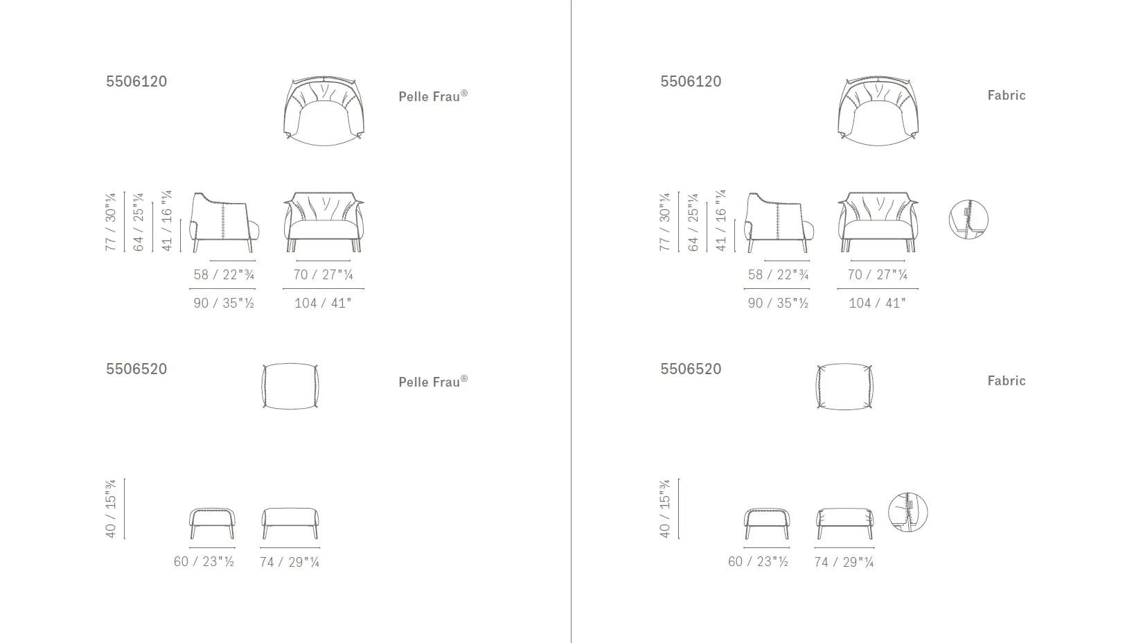 Archibald Armchair dimensions