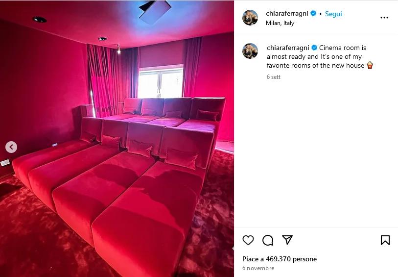 Chiara Ferragni sala cinema