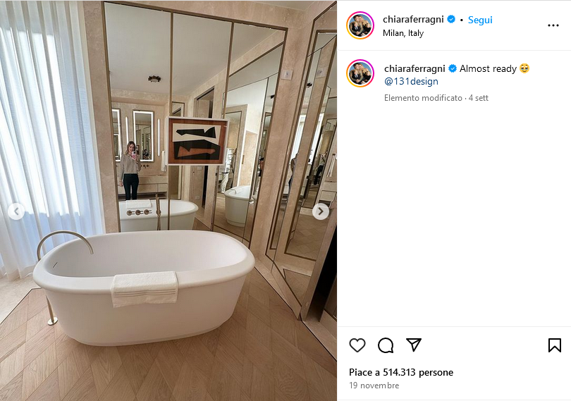 Chiara Ferragni bagno